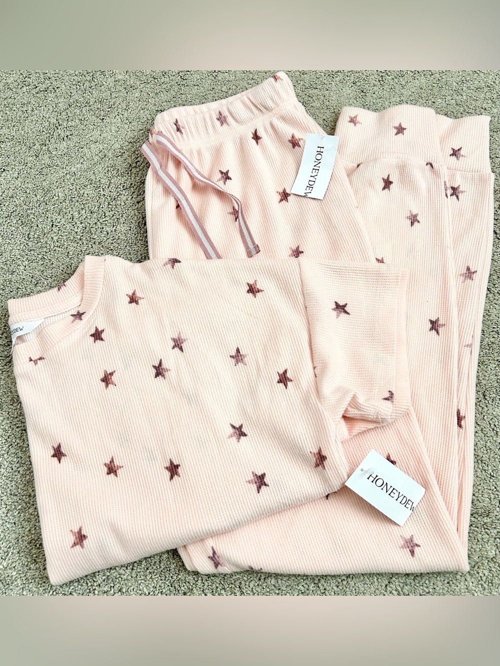 Honeydew Intimates Tee and Jogger Set - XS - Road Trip / Champagne Ditsy Stars